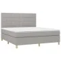 Box spring bed with light gray fabric mattress 180x200 cm by vidaXL, Beds and slatted bases - Ref: Foro24-3142353, Price: 640...