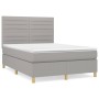 Box spring bed with light gray fabric mattress 140x200 cm by vidaXL, Beds and slatted bases - Ref: Foro24-3142417, Price: 510...