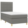 Cama box spring con colchón tela gris oscuro 90x200 cm de vidaXL, Camas y somieres - Ref: Foro24-3142306, Precio: 356,07 €, D...