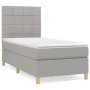 Box spring bed with light gray fabric mattress 90x190 cm by vidaXL, Beds and slatted bases - Ref: Foro24-3142297, Price: 312,...