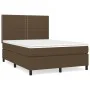 Box spring bed with dark brown fabric mattress 140x200 cm by vidaXL, Beds and slatted bases - Ref: Foro24-3141700, Price: 466...