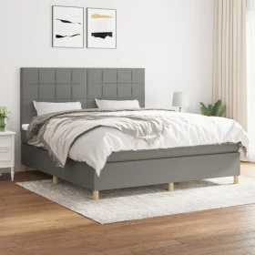 Box spring bed with dark gray fabric mattress 160x200 cm by vidaXL, Beds and slatted bases - Ref: Foro24-3142346, Price: 583,...