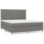 Box spring bed with dark gray fabric mattress 160x200 cm by vidaXL, Beds and slatted bases - Ref: Foro24-3142346, Price: 583,...
