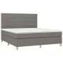 Box spring bed with dark gray fabric mattress 160x200 cm by vidaXL, Beds and slatted bases - Ref: Foro24-3142346, Price: 583,...