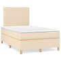 Box spring bed with cream fabric mattress 120x200 cm by vidaXL, Beds and slatted bases - Ref: Foro24-3142166, Price: 432,35 €...