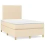 Box spring bed with cream fabric mattress 120x200 cm by vidaXL, Beds and slatted bases - Ref: Foro24-3142166, Price: 420,54 €...