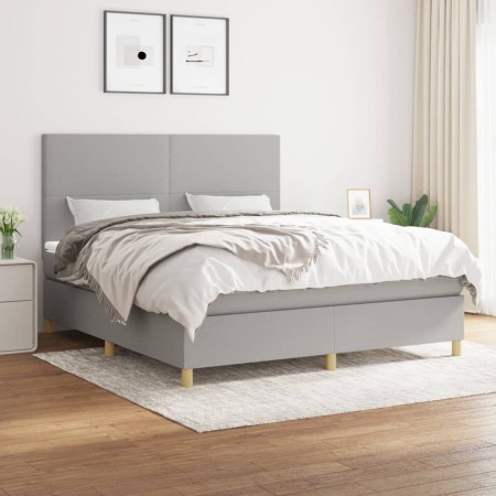 Boxspringbett mit hellgrauer Stoffmatratze 160x200 cm von vidaXL, Betten und Lattenroste - Ref: Foro24-3142185, Preis: 542,41...