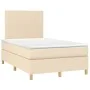 Box spring bed with cream fabric mattress 120x200 cm by vidaXL, Beds and slatted bases - Ref: Foro24-3142166, Price: 420,54 €...