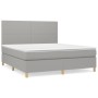 Boxspringbett mit hellgrauer Stoffmatratze 160x200 cm von vidaXL, Betten und Lattenroste - Ref: Foro24-3142185, Preis: 542,41...