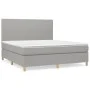 Cama box spring con colchón tela gris claro 160x200 cm de vidaXL, Camas y somieres - Ref: Foro24-3142185, Precio: 555,03 €, D...