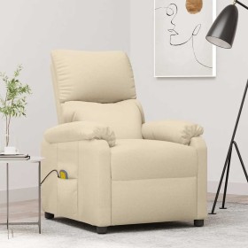 Sillón de masaje de tela color crema