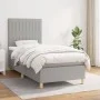 Cama box spring con colchón tela gris claro 90x200 cm de vidaXL, Camas y somieres - Ref: Foro24-3142465, Precio: 332,92 €, De...