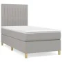 Box spring bed with light gray fabric mattress 90x200 cm by vidaXL, Beds and slatted bases - Ref: Foro24-3142465, Price: 317,...
