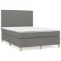 Box spring bed with dark gray fabric mattress 140x200 cm by vidaXL, Beds and slatted bases - Ref: Foro24-3142178, Price: 519,...