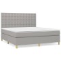 Cama box spring con colchón tela gris claro 180x200 cm de vidaXL, Camas y somieres - Ref: Foro24-3142673, Precio: 634,78 €, D...