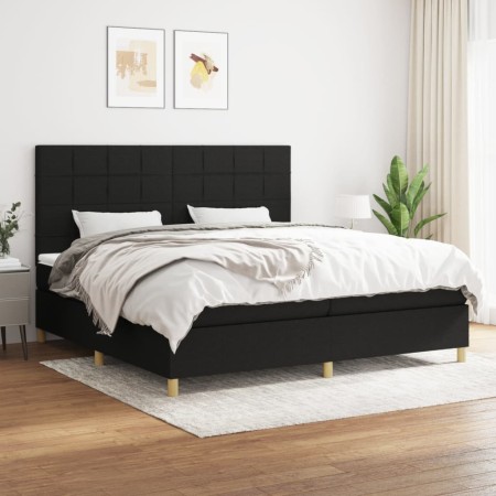 Box spring bed with black fabric mattress 200x200 cm by vidaXL, Beds and slatted bases - Ref: Foro24-3142363, Price: 682,90 €...