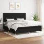 Box spring bed with black fabric mattress 200x200 cm by vidaXL, Beds and slatted bases - Ref: Foro24-3142363, Price: 668,71 €...
