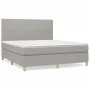 Cama box spring con colchón tela gris claro 180x200 cm de vidaXL, Camas y somieres - Ref: Foro24-3142193, Precio: 636,77 €, D...