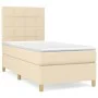 Box spring bed with cream fabric mattress 100x200 cm by vidaXL, Beds and slatted bases - Ref: Foro24-3142318, Price: 329,80 €...