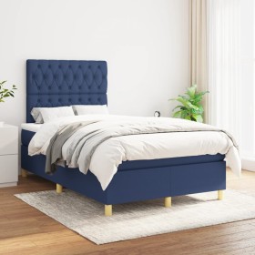 Boxspringbett mit blauer Stoffmatratze 120x200 cm von vidaXL, Betten und Lattenroste - Ref: Foro24-3142567, Preis: 449,16 €, ...
