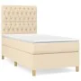 Box spring bed with cream fabric mattress 100x200 cm by vidaXL, Beds and slatted bases - Ref: Foro24-3142558, Price: 352,15 €...