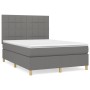 Box spring bed with dark gray fabric mattress 140x200 cm by vidaXL, Beds and slatted bases - Ref: Foro24-3142338, Price: 502,...