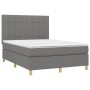 Box spring bed with dark gray fabric mattress 140x200 cm by vidaXL, Beds and slatted bases - Ref: Foro24-3142338, Price: 502,...