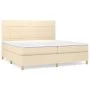 Box spring bed with cream fabric mattress 200x200 cm by vidaXL, Beds and slatted bases - Ref: Foro24-3142366, Price: 633,62 €...