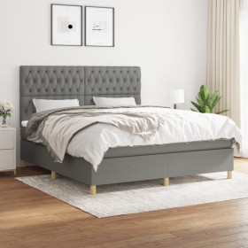 Box spring bed with dark gray fabric mattress 180x200 cm by vidaXL, Beds and slatted bases - Ref: Foro24-3142594, Price: 636,...
