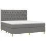Cama box spring con colchón tela gris oscuro 180x200 cm de vidaXL, Camas y somieres - Ref: Foro24-3142594, Precio: 640,73 €, ...