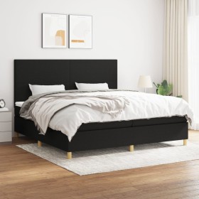 Box spring bed with black fabric mattress 200x200 cm by vidaXL, Beds and slatted bases - Ref: Foro24-3142203, Price: 670,75 €...
