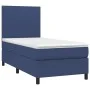 Box spring bed with blue fabric mattress 100x200 cm by vidaXL, Beds and slatted bases - Ref: Foro24-3141599, Price: 351,86 €,...