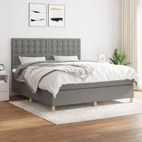 Box spring bed with dark gray fabric mattress 180x200 cm by vidaXL, Beds and slatted bases - Ref: Foro24-3142674, Price: 648,...