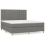Cama box spring con colchón tela gris oscuro 180x200 cm de vidaXL, Camas y somieres - Ref: Foro24-3142674, Precio: 646,43 €, ...