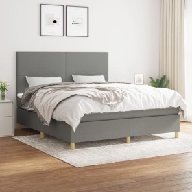 Box spring bed with dark gray fabric mattress 180x200 cm by vidaXL, Beds and slatted bases - Ref: Foro24-3142194, Price: 625,...