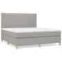 Box spring bed with light gray fabric mattress 180x200 cm by vidaXL, Beds and slatted bases - Ref: Foro24-3142513, Price: 625...