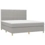 Box spring bed with light gray fabric mattress 180x200 cm by vidaXL, Beds and slatted bases - Ref: Foro24-3142513, Price: 591...