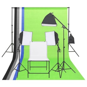 Kit de iluminación de estudio fotográfico con mesa para bodegón