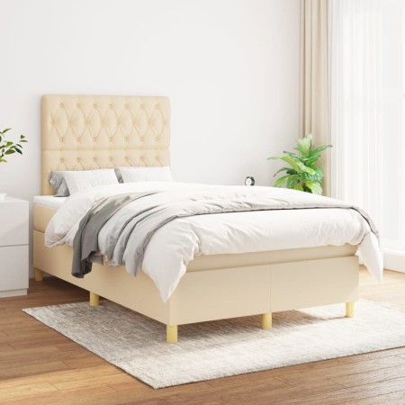 Boxspringbett mit cremefarbener Stoffmatratze 120x200 cm von vidaXL, Betten und Lattenroste - Ref: Foro24-3142566, Preis: 443...