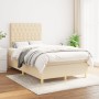 Box spring bed with cream fabric mattress 120x200 cm by vidaXL, Beds and slatted bases - Ref: Foro24-3142566, Price: 443,15 €...