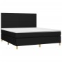 Cama box spring con colchón tela negro 160x200 cm de vidaXL, Camas y somieres - Ref: Foro24-3142187, Precio: 583,33 €, Descue...