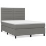 Cama box spring con colchón tela gris oscuro 140x190 cm de vidaXL, Camas y somieres - Ref: Foro24-3141850, Precio: 518,11 €, ...