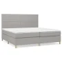 Cama box spring con colchón tela gris claro 200x200 cm de vidaXL, Camas y somieres - Ref: Foro24-3142281, Precio: 617,68 €, D...