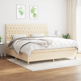 Boxspringbett mit cremefarbener Stoffmatratze 200x200 cm von vidaXL, Betten und Lattenroste - Ref: Foro24-3142606, Preis: 644...