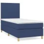 Box spring bed with blue fabric mattress 100x200 cm by vidaXL, Beds and slatted bases - Ref: Foro24-3142159, Price: 328,61 €,...