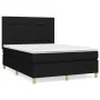 Box spring bed with black fabric mattress 140x200 cm by vidaXL, Beds and slatted bases - Ref: Foro24-3142339, Price: 508,50 €...
