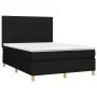 Box spring bed with black fabric mattress 140x200 cm by vidaXL, Beds and slatted bases - Ref: Foro24-3142339, Price: 508,50 €...