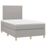 Box spring bed with light gray fabric mattress 120x200 cm by vidaXL, Beds and slatted bases - Ref: Foro24-3142241, Price: 396...