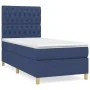 Box spring bed with blue fabric mattress 100x200 cm by vidaXL, Beds and slatted bases - Ref: Foro24-3142559, Price: 351,34 €,...