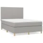 Box spring bed with light gray fabric mattress 140x190 cm by vidaXL, Beds and slatted bases - Ref: Foro24-3142169, Price: 520...
